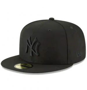 black and grey fitted hat