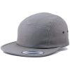 Yupoong Plain Blank 5 Panel Camp Cap Grey