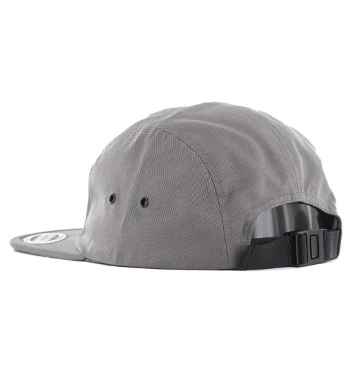 Yupoong Plain Blank 5 Panel Camp Cap Grey - Image 5