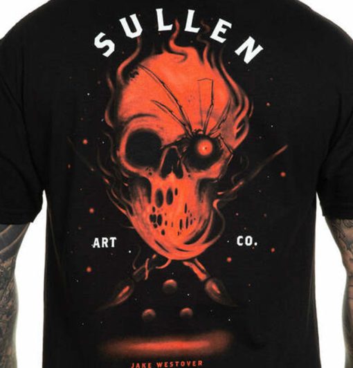 Sullen Art Collective Red Ghosts Black Short Sleeve T Shirt dacave store front492