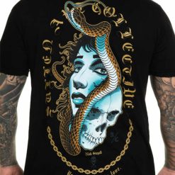 Sullen Art Collective Stegall Skull Protect What You Love Tattoo Tee Black Short Sleeve T Shirt dacave store2 front