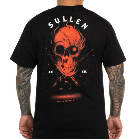 Sullen Art Collective Red Ghosts Black Short Sleeve T Shirt dacave store front2