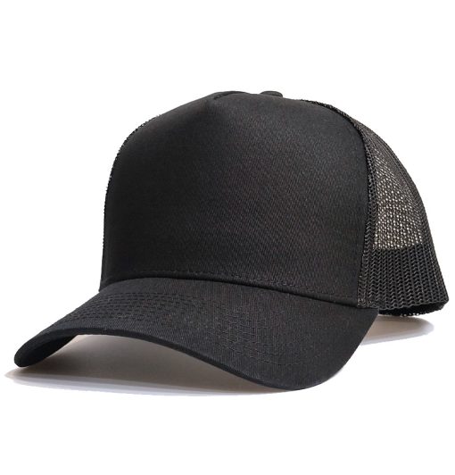 SONS Brand Plain Aframe Trucker Mesh Cap Black
