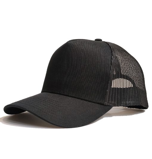 SONS Brand Plain Aframe Trucker Mesh Cap Black - Image 2