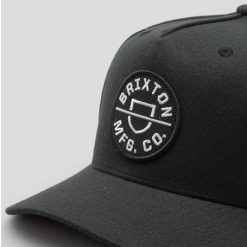 Brixton Crest MP 090Snapback Cap Black Heather Grey Dacavestore Capstoresg Hatstoresg front