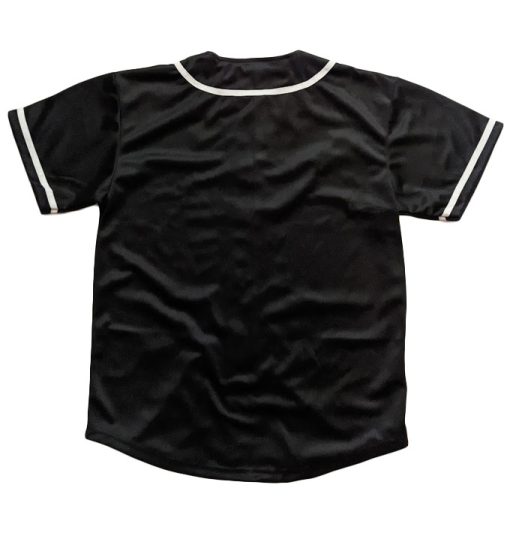 blank baseball jersey black back