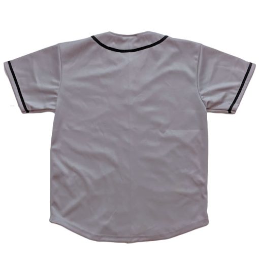 blank baseball jersey grey back