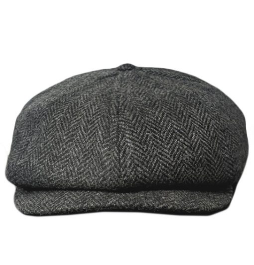 Newboy cap dark grey Herringbone Sons Brand