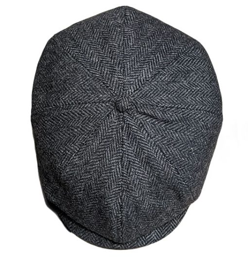 Newsboy cap dark grey Herringbone Sons Brand 002