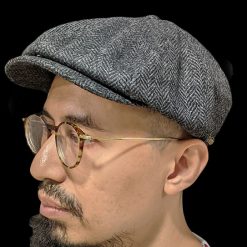 Newsboy cap dark grey Herringbone Sons Brand 005