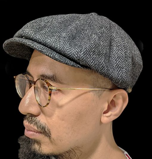 Newsboy cap dark grey Herringbone Sons Brand 005