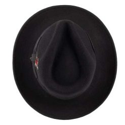 Crushable2 C Crown Wool Felt Fedora Hat Black