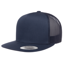 Classic Yupoong Navy Flat Brim Trucker front