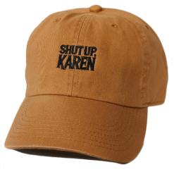 Flipped karen Dad Cap logo copper