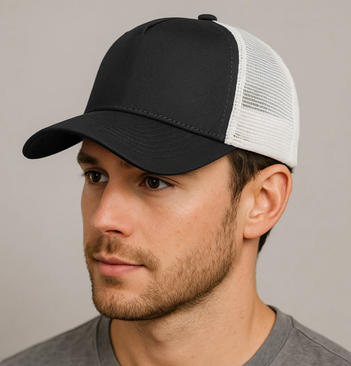 New Era 9Forty Blank Black/White A-Frame Trucker Cap - Image 2