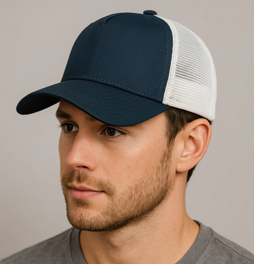 New Era 9Forty Blank Navy/White A-Frame Trucker Cap - Image 2