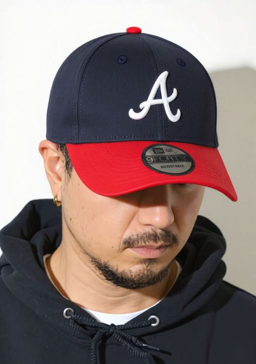 New Era 9Forty Atlanta Braves The League Navy/Red Cap - Image 2
