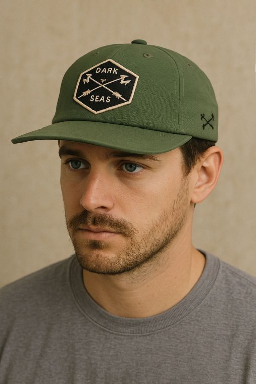 Dark Seas Everest Green 6 Panel Hat - Image 4