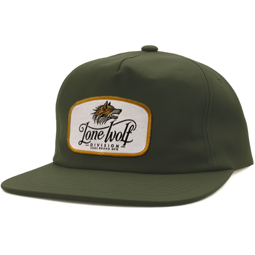 nylon unstructured Olive green snapback lone wolf sons brand