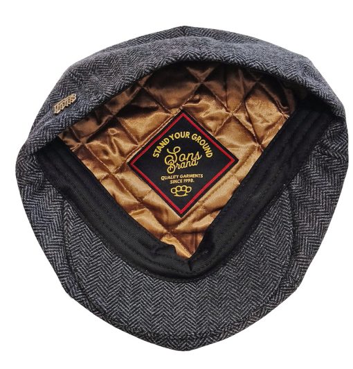 SONS "Motley" Newsboy Cap Dark Grey Herringbone - Image 7