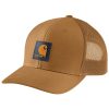 Carhartt Rugged Flex Twill Mesh-Back Logo Patch Brown Trucker Cap
