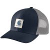 Carhartt Rugged Flex Twill Mesh-Back Logo Patch Navy Trucker Cap
