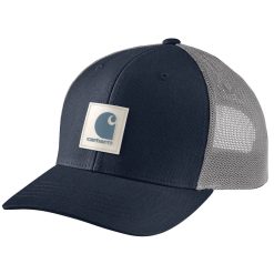 Carhartt Rugged Flex Twill Mesh-Back Logo Patch Navy Trucker Cap