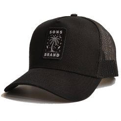 SONS Brand 'Island Boy' Aframe Trucker Mesh Cap Black