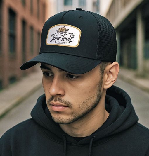 SONS Brand 'Wolf' Aframe Trucker Mesh Cap Black - Image 2