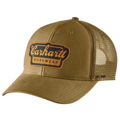 Carhartt Rugged Flex Twill Mesh-Back Script Patch Golden Grass Trucker Cap