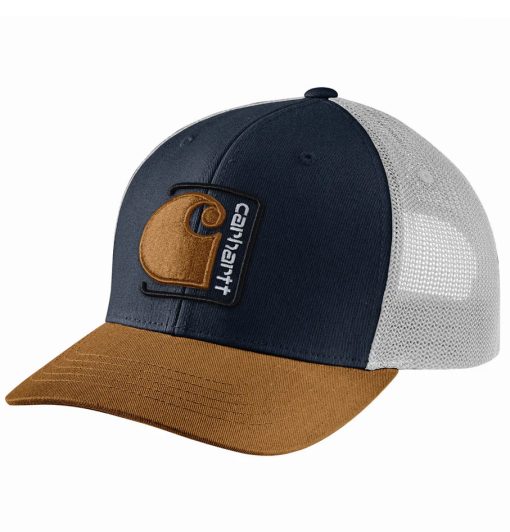 Carhartt Canvas Mesh-Back C Patch Navy Trucker Cap