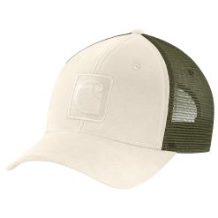 Carhartt Canvas Logo C Cap Oat Milk Trucker Cap