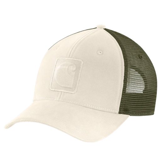 Carhartt Canvas Logo C Cap Oat Milk Trucker Cap