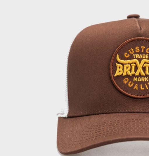 Brixton Gibson C Np Mp Trucker Cap - Brown/White - Image 2