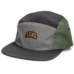 5 Panel Nylon Camper "Classic Patch II" by SONS brand Grey-Green-Black