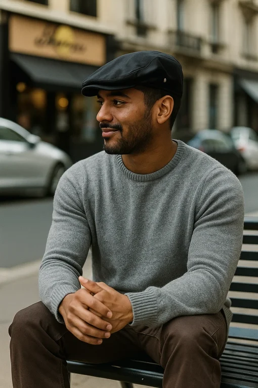 Rain Defender Black Flat Cap - Image 2