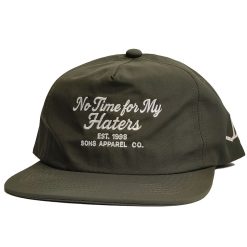 SONS "HATERS" Olive Green Nylon Unstructured Snapback Cap