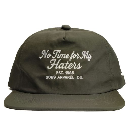 SONS "HATERS" Olive Green Nylon Unstructured Snapback Cap - Image 2