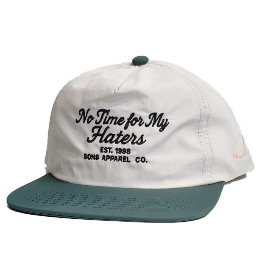 SONS "HATERS" Cream/Green Nylon Unstructured Snapback Cap