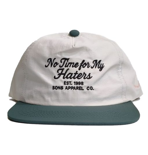 SONS "HATERS" Cream/Green Nylon Unstructured Snapback Cap - Image 2