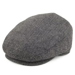 Kids Flat Ivy Herringbone Grey Cap