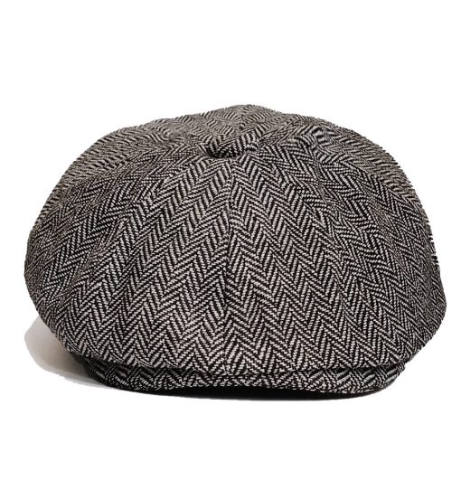 Kids Newsboy Herringbone Grey Cap - Image 5
