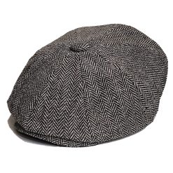 Kids Newsboy Herringbone Grey Cap