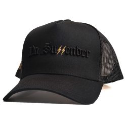 SONS "NO SURRENDER II" Black on Black Aframe Trucker Mesh Cap