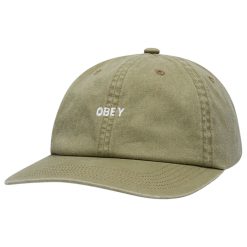 Obey Pigment Khaki Bold 6 Panel Strapback Cap