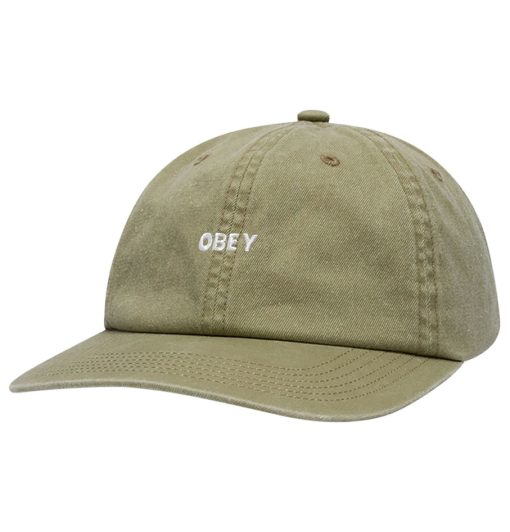 Obey Pigment Khaki Bold 6 Panel Strapback Cap