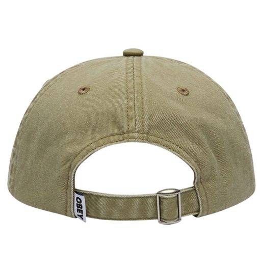Obey Pigment Khaki Bold 6 Panel Strapback Cap - Image 2