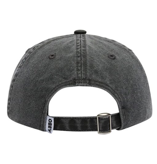 Obey Pigment Black Bold 6 Panel Strapback Cap - Image 3