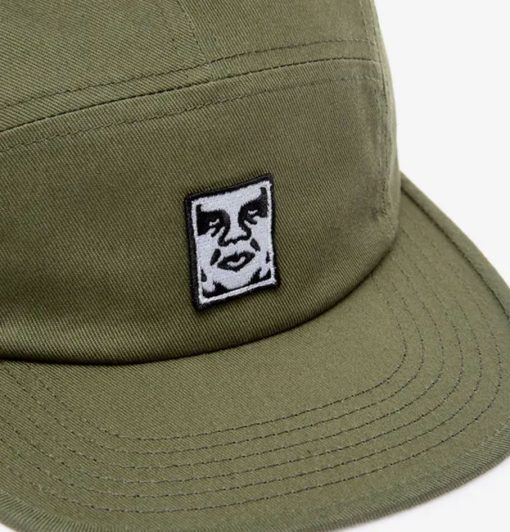 Obey Icon Patch Camp 5 Panel Cap Olive - Image 3