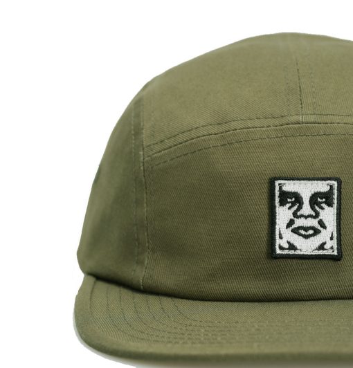 Obey Icon Patch Camp 5 Panel Cap Olive - Image 2